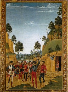 Storie di san Bernardino, anno 1473, tecnica a tempera su tavola, Galleria Nazionale dell’Umbria, Perugia.